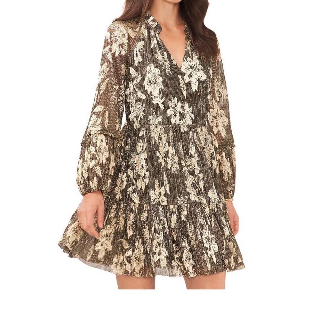 Vince Camuto Womens Metallic Mini Cocktail And Party Dress size XS